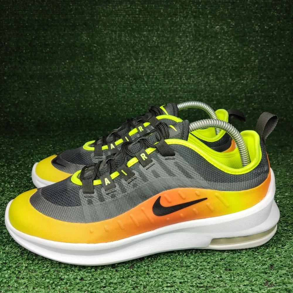Nike Sneakers Kids 6.5Y Black Air Max Axis AV7590-001 Volt Orange Athletic Shoes